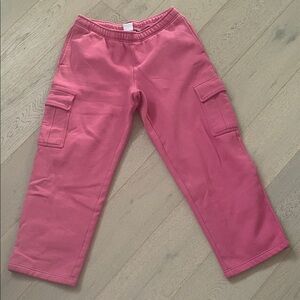 Aritzia Women’s Megafit Cargo Sweatfleece pants - Frozen Berry colour.